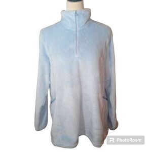 LANDS END Baby Blue Soft Warm and Fuzzy  Woman's Pullover Fleece Size M